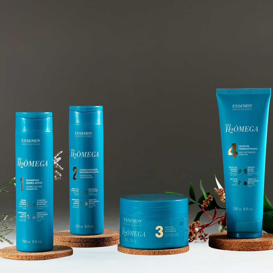 Kit H2ômega Shampoo, Condicionador, Máscara e Leave In (4 itens)
