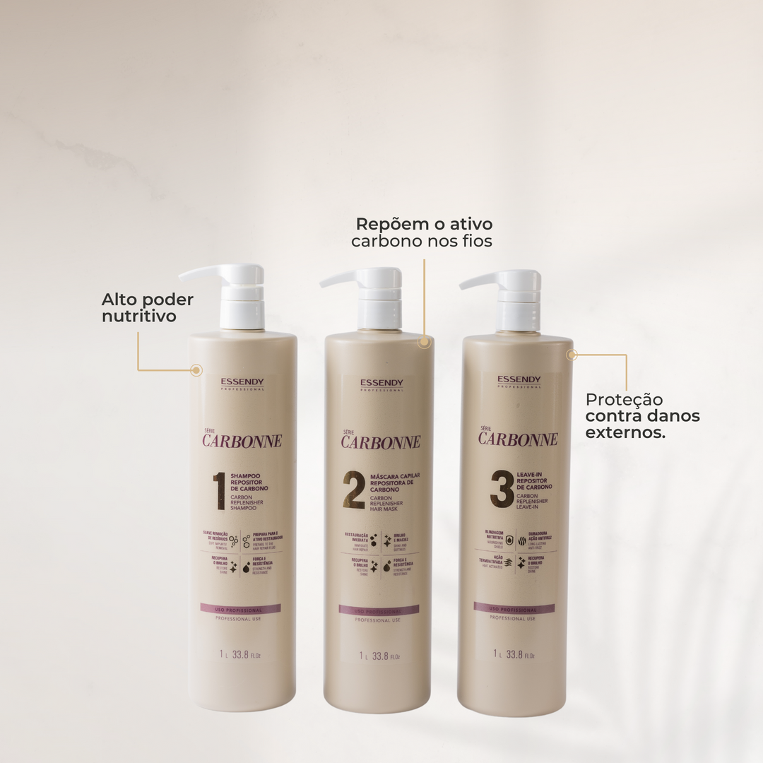 Super Kit Carbonne Shampoo, Máscara E Leave In 1L (3 itens)