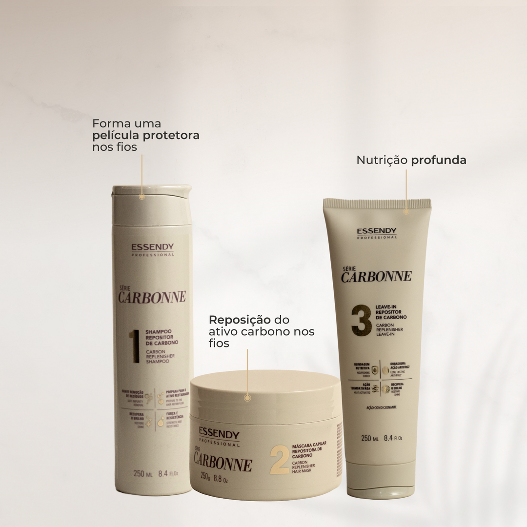 Kit Completo Carbonne - Shampoo, Máscara e Leave-in (3 itens)
