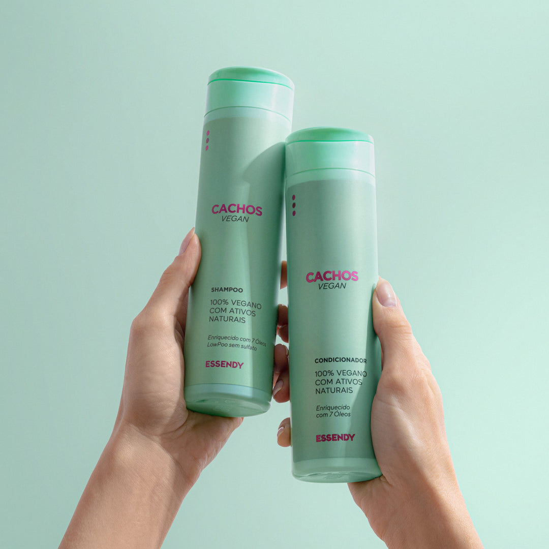 Kit Cachos Vegan - Shampoo, Condicionador, Máscara, Gelatina e Ativador (5 Itens)