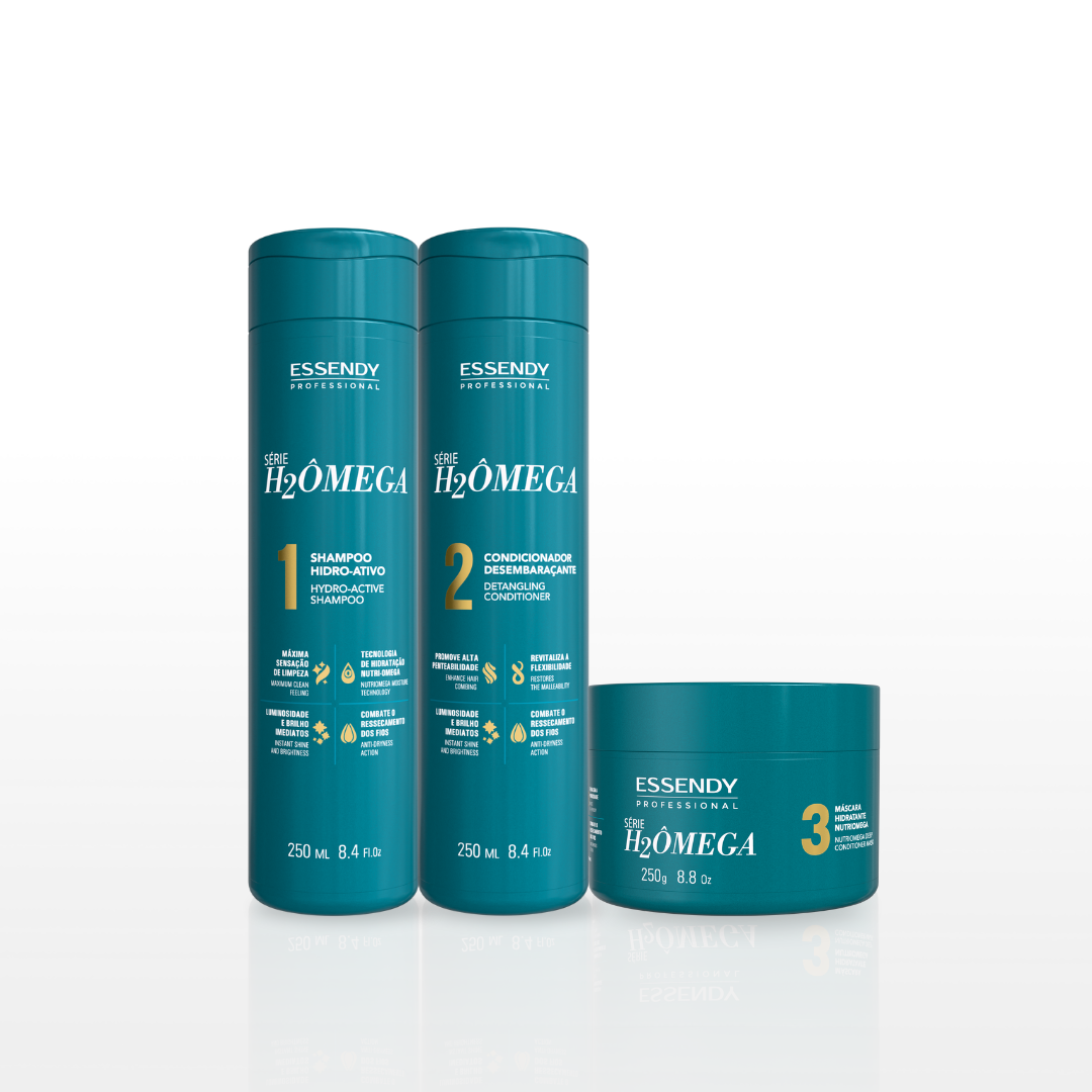 Kit Completo H2Ômega - Shampoo, Condicionador e Máscara (3 itens)