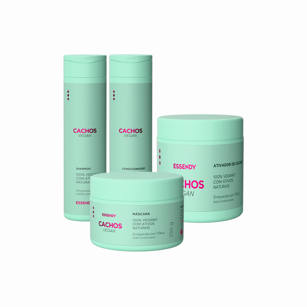Kit Cachos Vegan - Shampoo, Condicionador, Máscara e Ativador (4 itens)