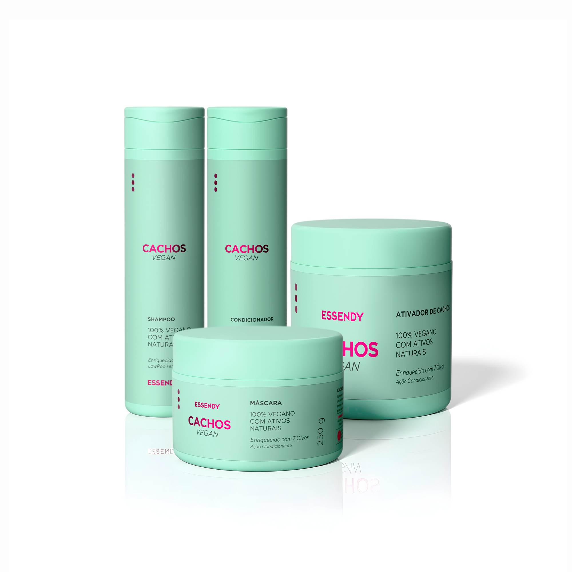 Kit Cachos Vegan - Shampoo, Condicionador, Máscara e Ativador (4 itens)