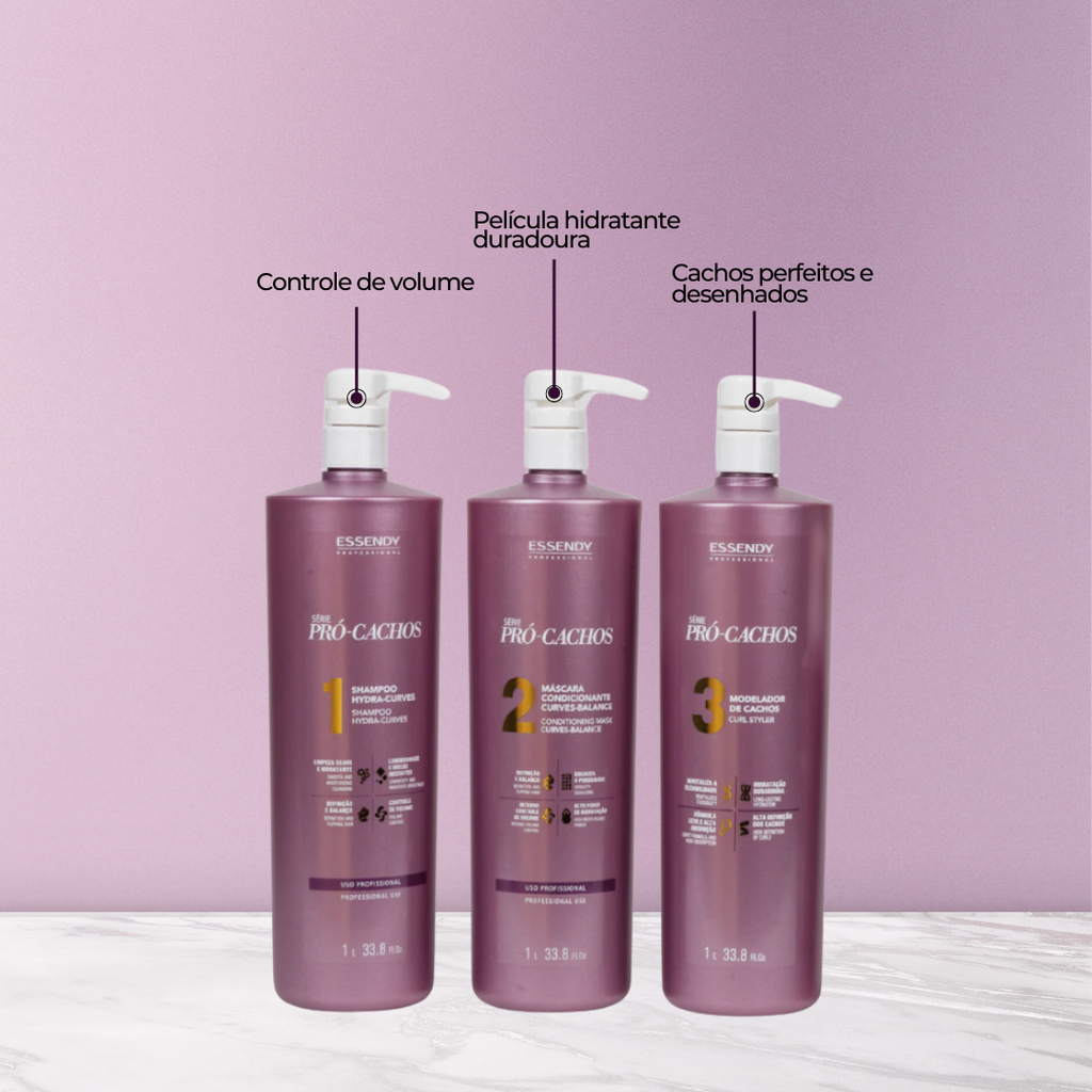 Kit Pró Cachos Super - Shampoo, Máscara e Modelador (3 itens)