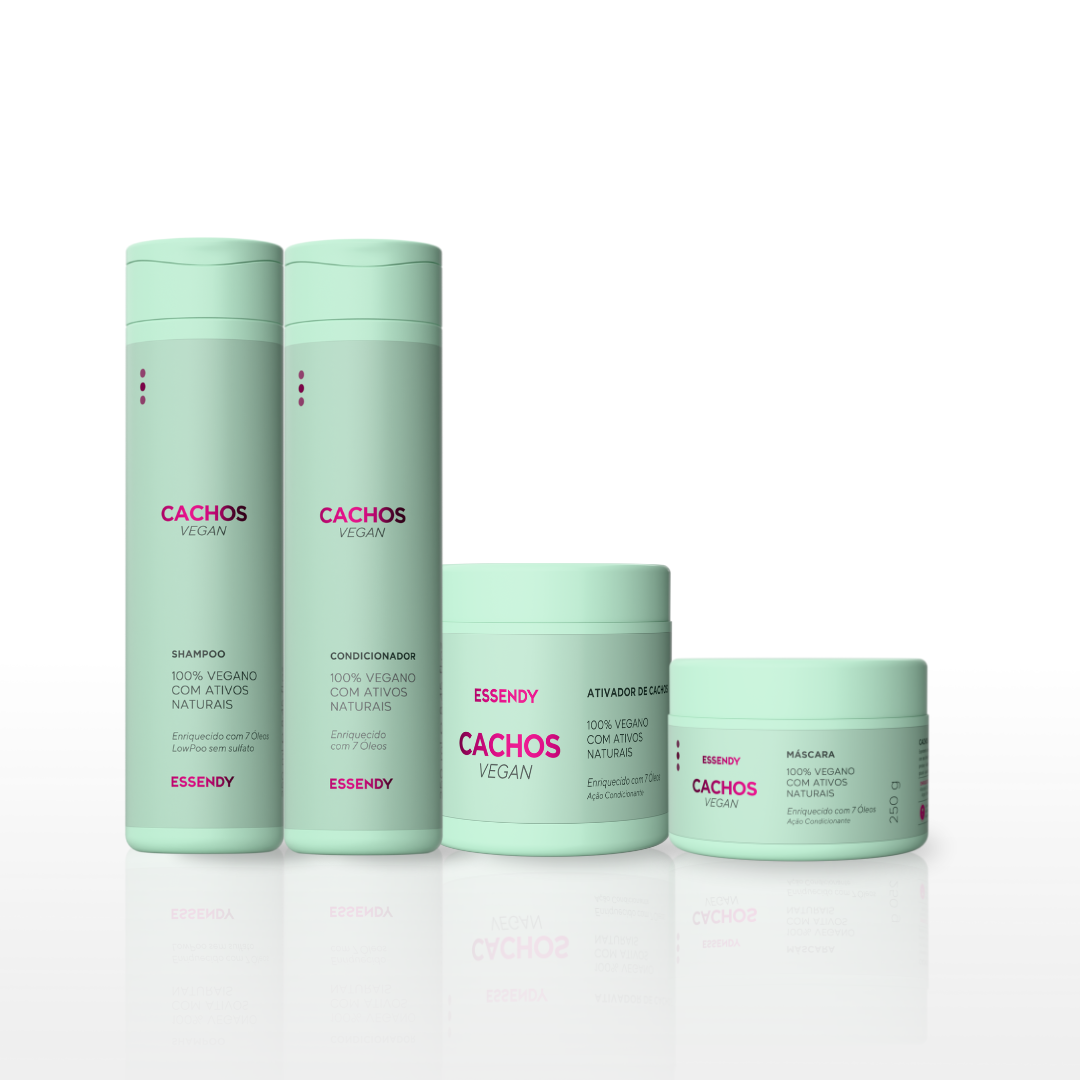 Kit Cachos Vegan - Shampoo, Condicionador, Máscara e Ativador (4 itens)